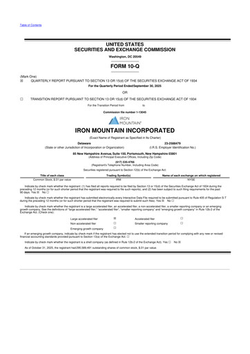 Thumbnail Iron Mountain 10-Q Quarterly Report FY2025 