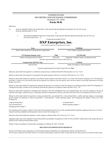 Thumbnail DXP Enterprises 10-K Annual Report 2018