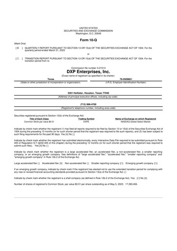 Thumbnail DXP Enterprises 10-Q Quarterly Report FY2023 