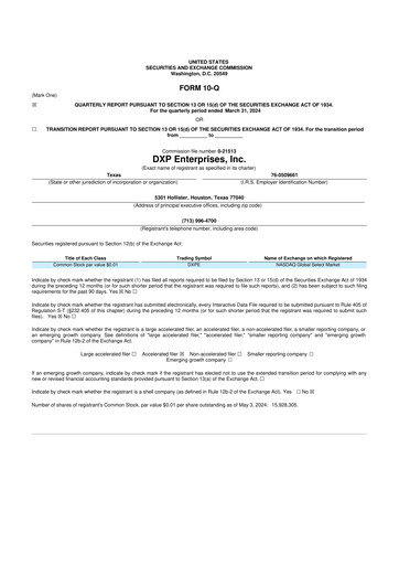 Thumbnail DXP Enterprises 10-Q Quarterly Report FY2024 