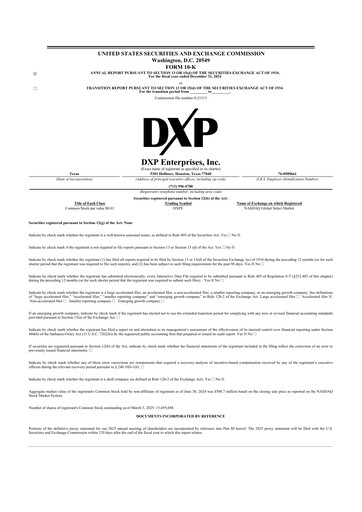Thumbnail DXP Enterprises 10-K Annual Report 2024