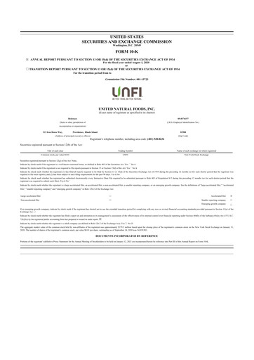 Thumbnail United Natural Foods
 10-K Annual Report 2020