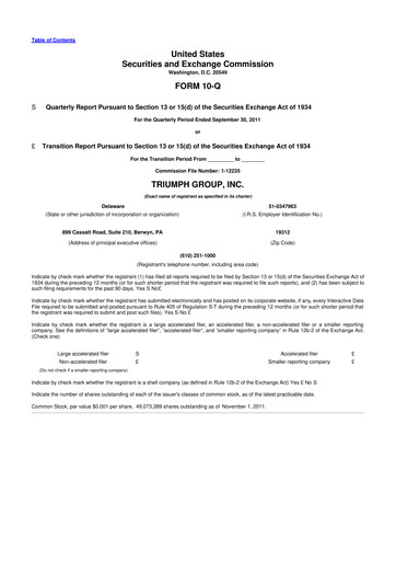 Thumbnail Triumph Group
 10-Q Quarterly Report FY2012 