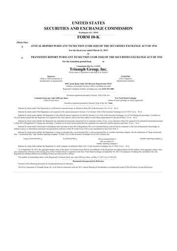 Thumbnail Triumph Group
 10-K Annual Report 2013