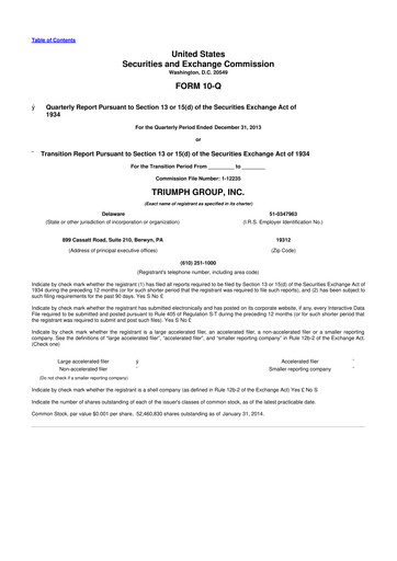 Thumbnail Triumph Group
 10-Q Quarterly Report FY2014 