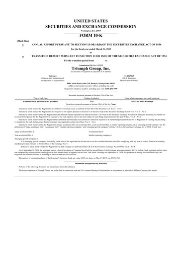 Thumbnail Triumph Group
 10-K Annual Report 2019