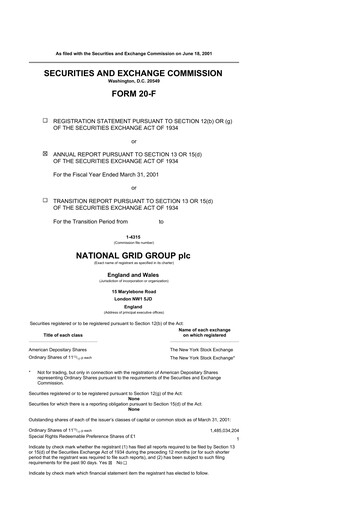 Thumbnail National Grid 20-F Annual Report 