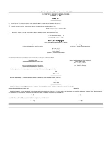 Thumbnail HSBC 20-F Annual Report 
