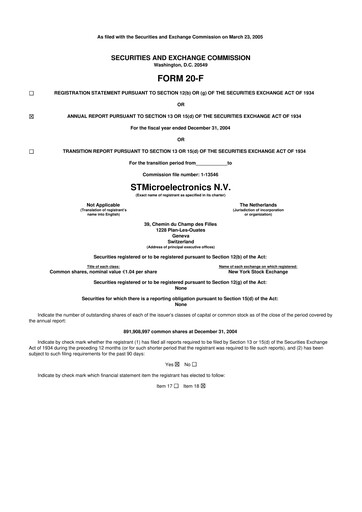 Thumbnail STMicroelectronics 20-F Annual Report 