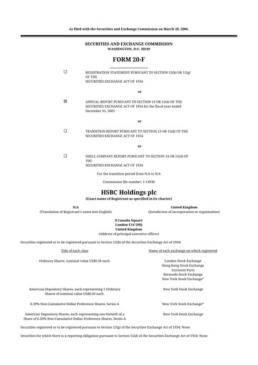 Thumbnail HSBC 20-F Annual Report 