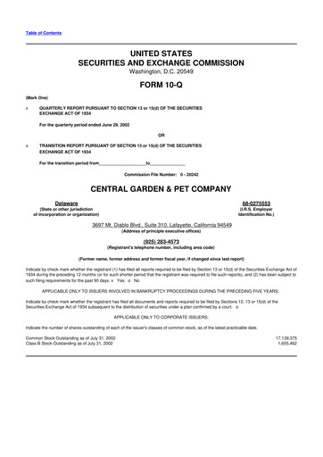 Vorschaubild Central Garden & Pet 10-Q Quartalsbericht  