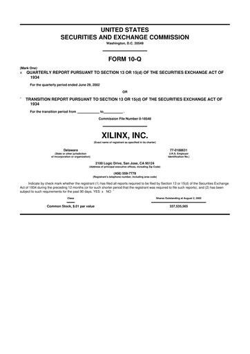 Thumbnail Xilinx 10-Q Quarterly Report FY 