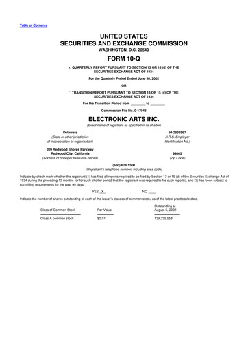 Thumbnail Electronic Arts 10-Q Quarterly Report FY 