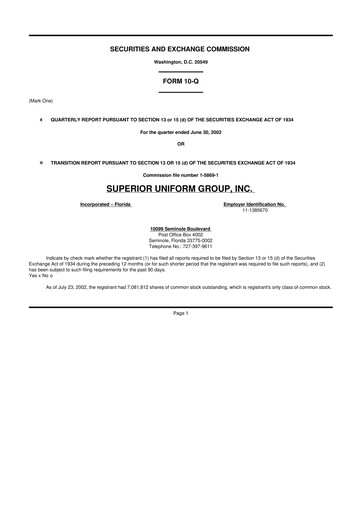 Thumbnail Superior Group of Companies 10-Q Quarterly Report FY 