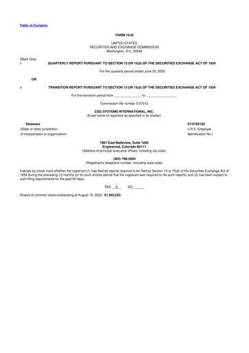 Thumbnail CSG International
 10-Q Quarterly Report FY 