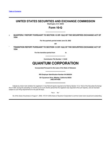 Vorschaubild Quantum Corporation 10-Q Quartalsbericht  