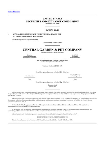 Thumbnail Central Garden & Pet 10-K Annual Report 