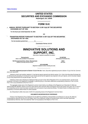 Miniature Innovative Solutions and Support 10-K Rapport annuel 