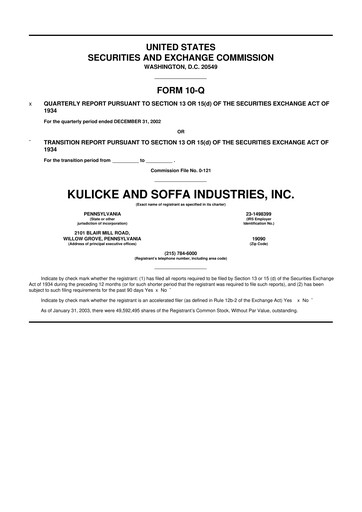 Thumbnail Kulicke and Soffa Industries 10-Q Quarterly Report FY 