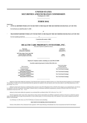 Thumbnail Healthpeak Properties
 10-K Annual Report 