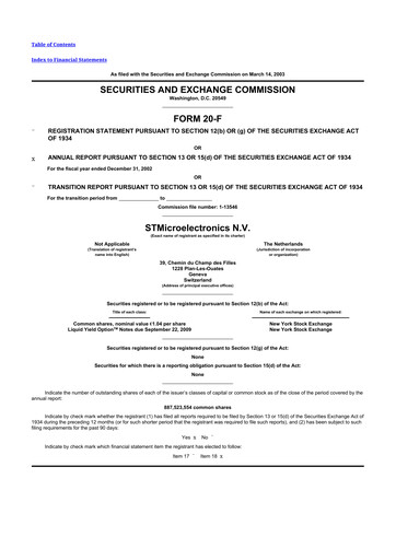 Thumbnail STMicroelectronics 20-F Annual Report 