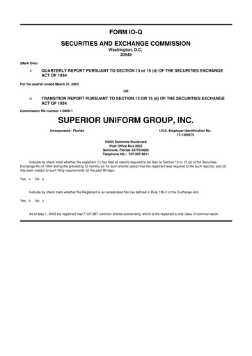 Thumbnail Superior Group of Companies 10-Q Quarterly Report FY 
