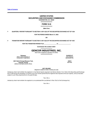 Thumbnail Gencor Industries
 10-Q Quarterly Report FY 