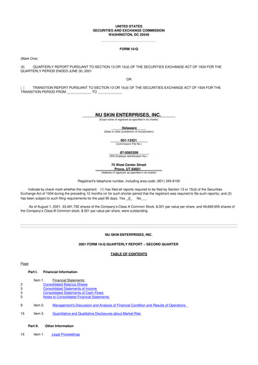 Thumbnail Nu Skin 10-Q Quarterly Report FY 