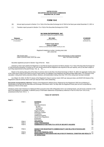 Thumbnail Nu Skin 10-K Annual Report 