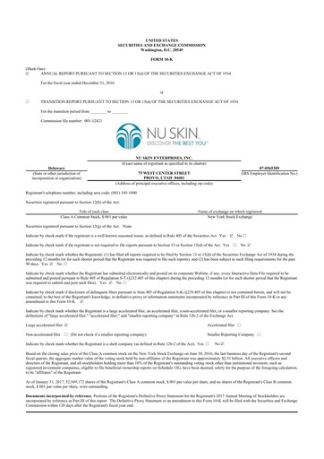 Thumbnail Nu Skin 10-K Annual Report 2016