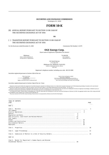 Thumbnail OGE Energy
 10-K Annual Report 