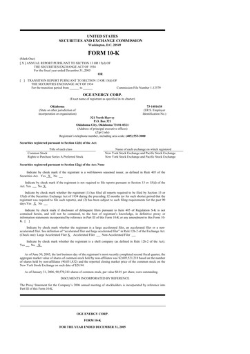 Thumbnail OGE Energy
 10-K Annual Report 