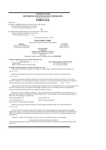 Thumbnail OGE Energy
 10-K Annual Report 