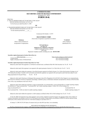 Thumbnail OGE Energy
 10-K Annual Report 