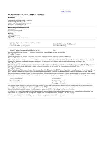 Thumbnail Quest Diagnostics
 10-K Annual Report 2018