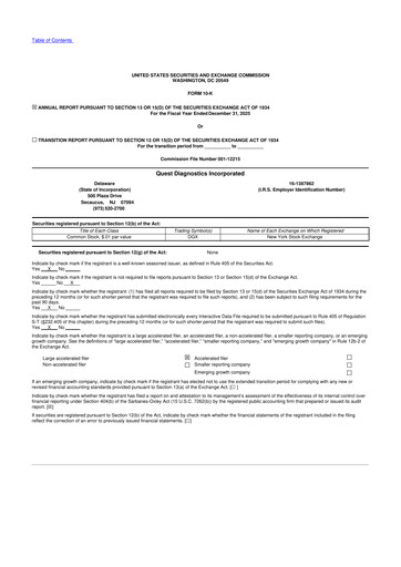 Thumbnail Quest Diagnostics
 10-K Annual Report 2025