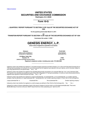 Thumbnail Genesis Energy  L.P. 10-Q Quarterly Report FY2014 