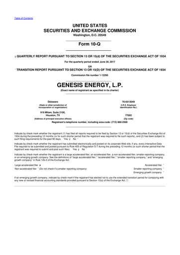 Thumbnail Genesis Energy  L.P. 10-Q Quarterly Report FY2017 