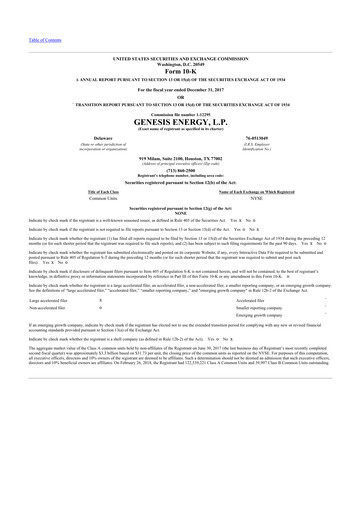 Thumbnail Genesis Energy  L.P. 10-K Annual Report 2017