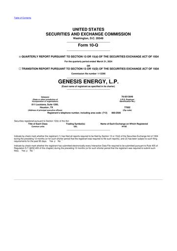 Thumbnail Genesis Energy  L.P. 10-Q Quarterly Report FY2024 