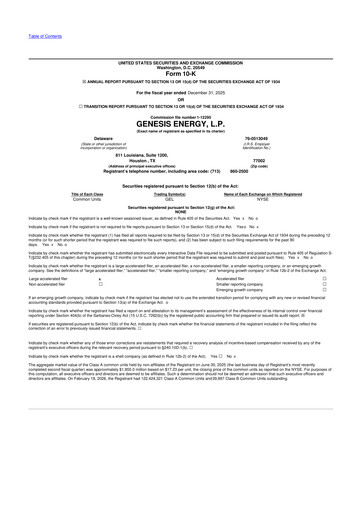 Thumbnail Genesis Energy  L.P. 10-K Annual Report 2025