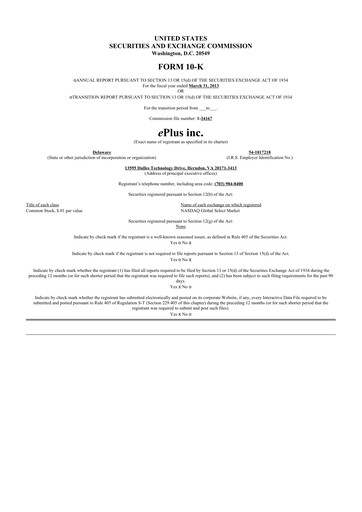 Thumbnail ePlus 10-K Annual Report 2013