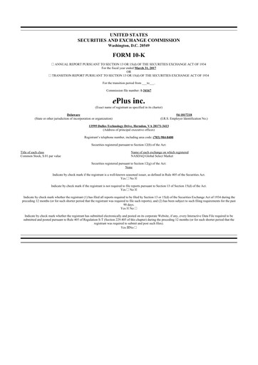 Thumbnail ePlus 10-K Annual Report 2017