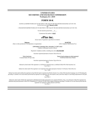 Thumbnail ePlus 10-K Annual Report 2018