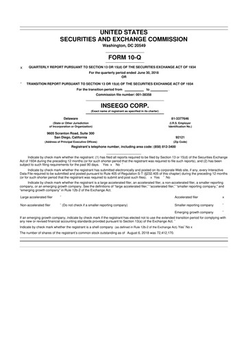 Thumbnail Inseego 10-Q Quarterly Report FY2018 