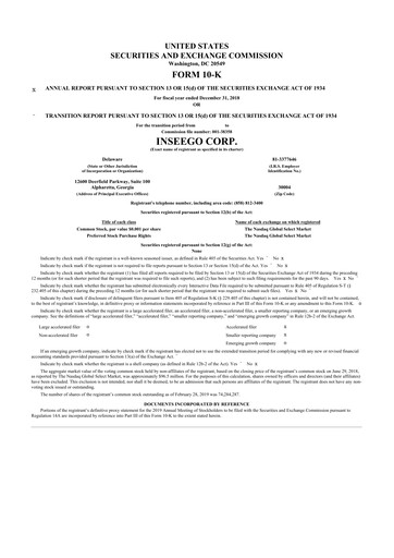 Vorschaubild Inseego 10-K Jahresbericht 2018
