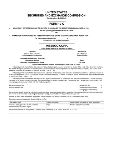 Thumbnail Inseego 10-Q Quarterly Report FY2019 