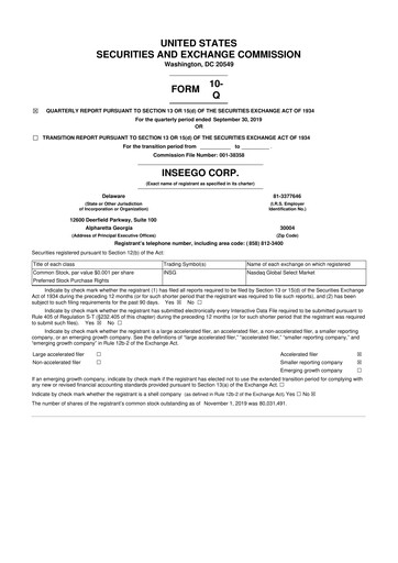 Thumbnail Inseego 10-Q Quarterly Report FY2019 