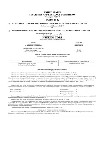 Vorschaubild Inseego 10-K Jahresbericht 2019