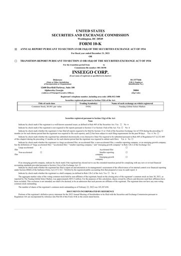 Vorschaubild Inseego 10-K Jahresbericht 2021